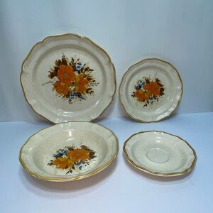 Vintage Mikasa Garden Club Flowerfest 4-Piece Dinerware Setting 🌼